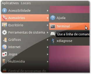 A abri terminal modo classico do ubuntuM